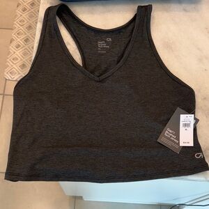 NWT GAP Gray Brushed Tech Jersey Sports Bra / Tank XL
